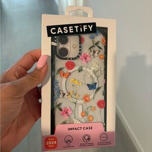 Casetify Clear Floral & Butterfly Impact Case with Black Trim